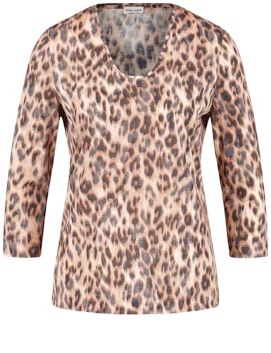 Gerry Weber Damen 3/4 Arm Shirt in Ausbrenner-Qualität 3/4 Arm Animal-Print Sesame/Camel/Schwarz Leo Druck 48 im Sale