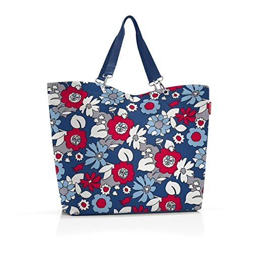 reisenthel shopper  florist indigo Ger?umige Shopping Bag und edle Handtasche in einem Aus wasserabweisendem Material im Sale