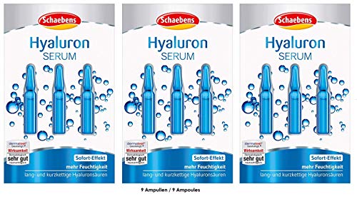 Schaebens Hyaluron SERUM - sofort-Effekt - mehr Feuchtigkeit - 9 x 1 ml für 9 Anwendungen