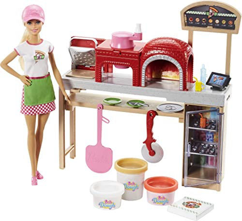 Barbie Mattel FHR09 - Barbie Cooking und Baking Pizzabäckerin Puppe und Spielset mit Spielknete Multicolour im Sale