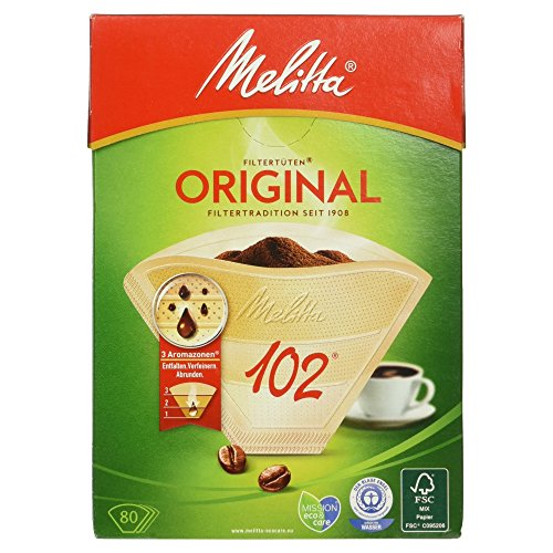 Melitta Filtertüten 102, 3 Aromazonen, Naturbraun, 80 Stück im Sale