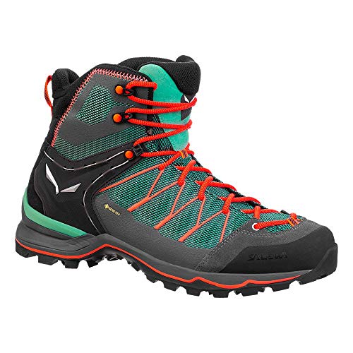 Salewa WS Mountain Trainer Lite Mid Gore-TEX Damen Trekking- & Wanderstiefel, Grün (Feld Green/Fluo Coral), EU im Sale