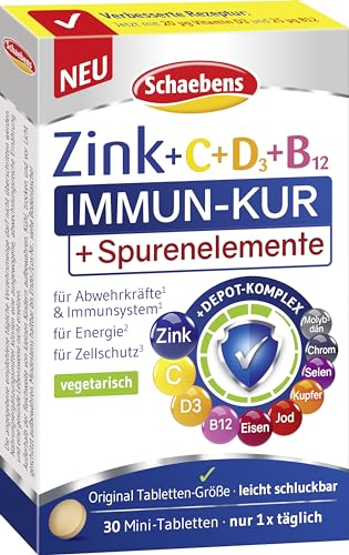 Schaebens Zink + C + D3 + B12 Immun-Kur + Spurenelemente