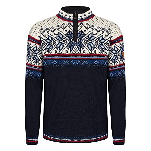 Dale of Norway Erwachsene Pullover Vail Sweater, Midnight Navy/Red Rose/Off White/Indigo/China Blue, im Sale