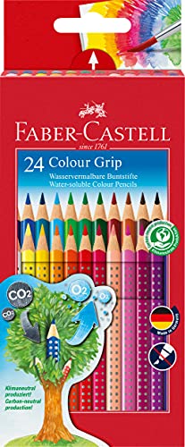 Faber Castell 112424 - Buntstifte Set Colour Grip 2001, 24 Stück im Kartonetui