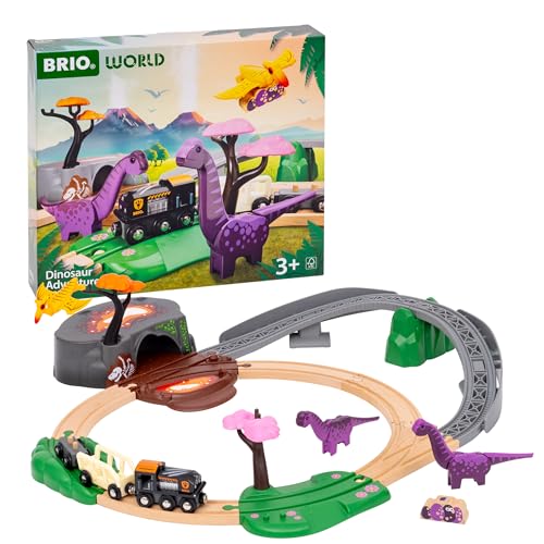 BRIO World - 36094 Dinosaurier Abenteuer-Set - Zugset für Kinder ab 3 Jahren, Dino Spielzeug ab 3 Jahren im Sale