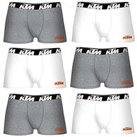 Thumbnail for KTM Herren L-Set von 6 Weiß und Hellgrau Boxershorts, bunt, Large im Sale