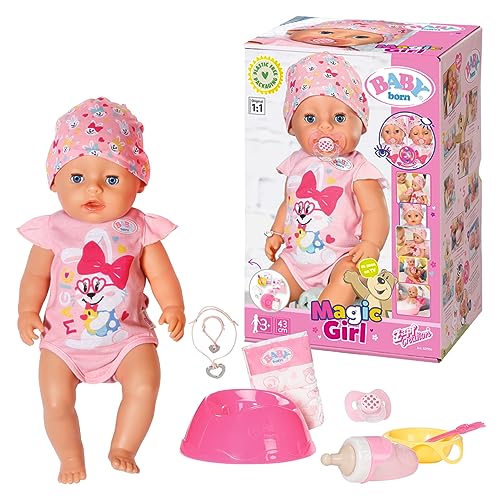 BABY born, Puppe, Magic Girl 43 cm, Babypuppe mit magischem Schnuller und 10 lebensechten Funktionen ohne Batterie, inklusive Zubehör, 827956, Zapf Creation im Sale