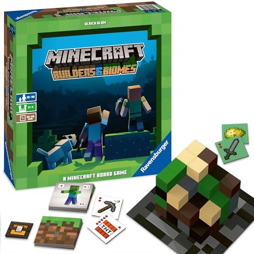 Ravensburger Familienspiel 26132 - Minecraft Spiel Builders & Biomes - Gesellschaftsspiel für Kinder und Erwachsene, für 2-4 Spieler, Minecraft Brettspiel ab 10 Jahren, Minecraft Geschenke im Sale