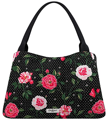 Cath Kidston Black Tea Rose The New Day Tasche, Schwarz , 34cm im Sale