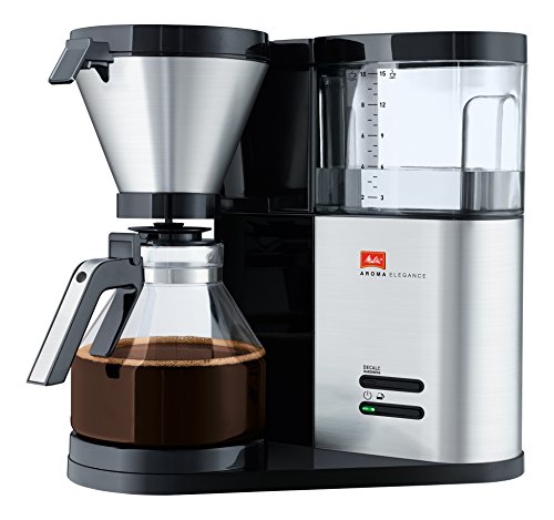 Melitta AromaElegance - Filterkaffeemaschine - mit Glaskanne - Tropfstopp - 10 Tassen - Schwarz/Edelstahl (1012-01) im Sale