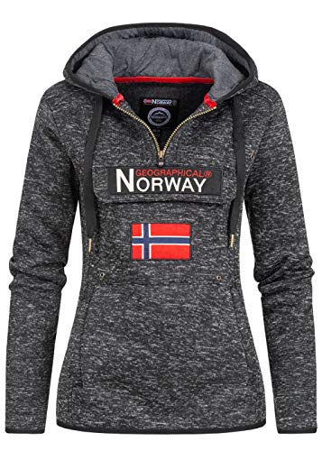 Geographical Norway UPCLASSICA Lady - Damen Sweatshirt Hoody Taschen Fleece - Damen Sweatshirt Langarm-Pullover Winter - Hoodie Jacke Tops Sport Kapuzen Hoodies (SCHWARZ M) im Sale