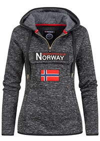 Thumbnail for Geographical Norway UPCLASSICA Lady - Damen Sweatshirt Hoody Taschen Fleece - Damen Sweatshirt Langarm-Pullover Winter - Hoodie Jacke Tops Sport Kapuzen Hoodies (SCHWARZ M) im Sale