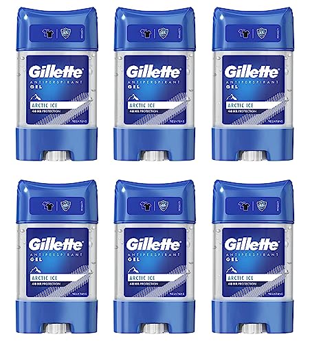 Gillette Antitranspirant Deo Gel Men 420ml (70ml x 6) 48h Unsichtbarer Schweiß und Geruchsschutz Artic Ice