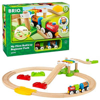 Thumbnail for BRIO World 33727 Mein erstes Bahn Spiel Set - Zug mit Waggon, Schienen & Hängebrücke für Kleinkinder Einsteiger-Set empfohlen ab 18 Monaten