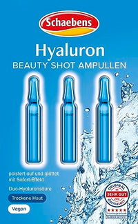 Thumbnail for Schaebens Hyaluron Beauty Shot, mehr Feuchtigkeit und Aufpolsterung, Ampullen mit Duo Hyaluronsäure, Hypoallergen und VEGAN, 12.7 grams