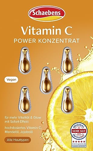 Schaebens Vitamin C Power Konzentrat mehr Vitalität & Glow, mit Mandelöl und Jojobaöl, für alle Hauttypen, vegan