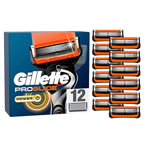 Gillette ProGlide Power Rasierklingen für Rasierer, 12 Ersatzklingen für Nassrasierer Herren mit 5-fach Klinge