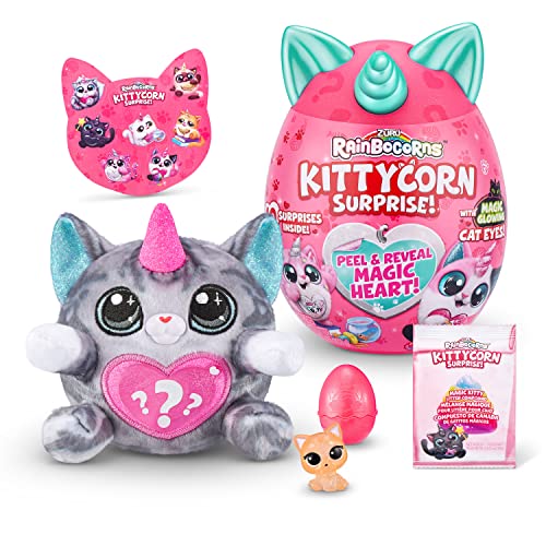 Rainbocorns Kittycorn Surprise, Amerikanisch Kurzhaar Katze, 10 Überraschungen zum Auspacken, Plüschtier zum Kuscheln