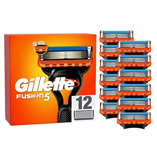 Gillette Fusion 5 Rasierklingen für Rasierer, 12 Ersatzklingen für Nassrasierer Herren mit 5-fach Klinge, Made in Germany