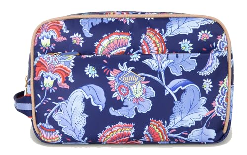 Oilily Chloe Pocket Cosmetic Bag Blue Print