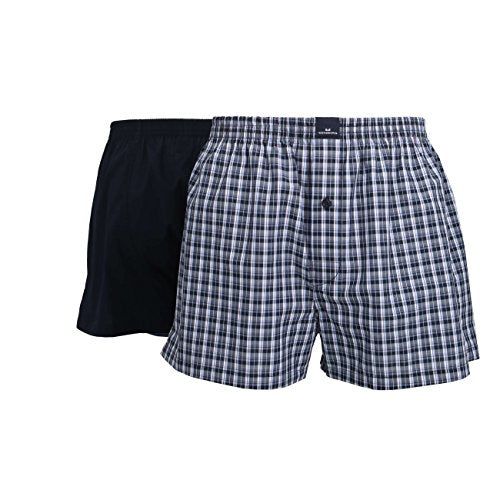 Götzburg Herren Web-Shorts 2er Pack Zweiteiliger Schlafanzug, Blue-Dark-Check, XX-Large (Herstellergröße:XXL/8) im Sale