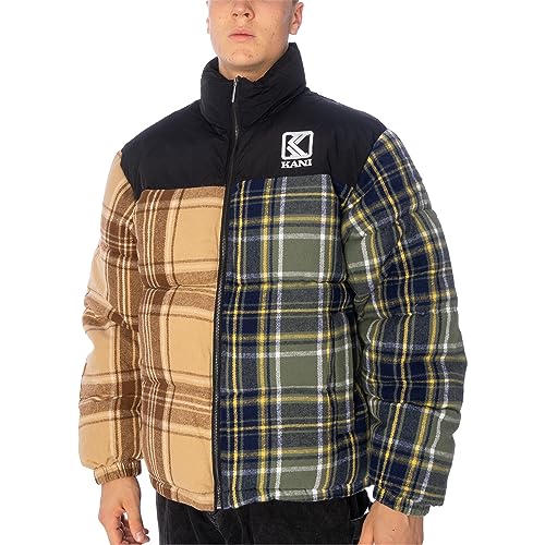 Karl Kani Unisex KU233-007-1 KK OG Flannel Block Puffer Jacket  Multicolor im Sale