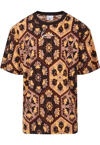 Karl Kani Herren KM234-019-2 KK Small Signature Tile Towelling Tee Brown/Sand/Taupe im Sale