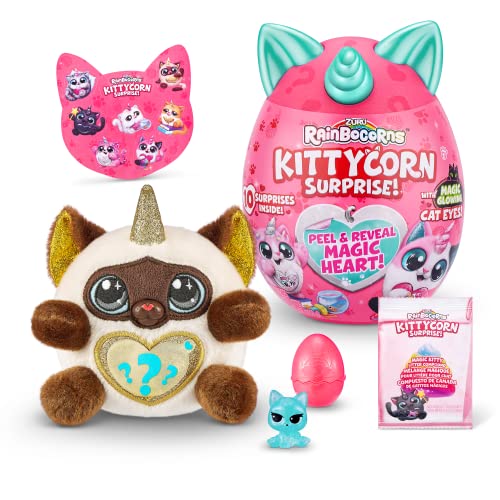 Rainbocorns Kittycorn Surprise, Siamkatze, 10 Überraschungen zum Auspacken, Plüschtier zum Knuddeln