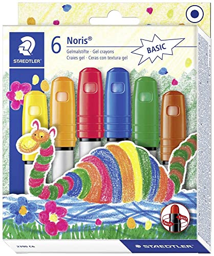 STAEDTLER 2390 C6 Gelmalstifte Noris Club (superweich, farbintensiv, leichte Handhabung, 6 farblich sortierte Gelmalstifte)