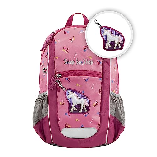 Step by Step Rucksack-Set KIGA Maxi „Little Unicorn Nuala“, rosa, Separates Innenfach, ergonomischer Rucksack mit höhenverstellbarem Brustgurt, für Kita, Kindergarten & Freizeit, 10 l im Sale