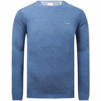 Thumbnail for Gant Herren Cotton Pique C-Neck Pullover, Denim Blue Mel,  EU im Sale