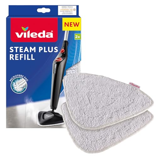 Vileda Steam Dampfreiniger Ersatzpads, Wischbezug aus Mikrofasern, für alle Böden, 2er Pack im Sale