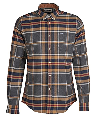 Barbour Ronan Herren Hemd, Grey Marl, Medium im Sale