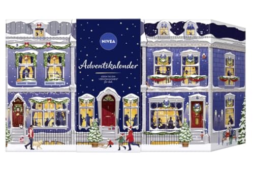 NIVEA Adventskalender 2024 Frauen - Wert 150 €, Beauty Kosmetik Advent Kalender, 24 Geschenke, Pflege Weihnachtskalender Frau, Adventkalender Damen, inkl. JUNG Cosmo Spray 100ml im Sale