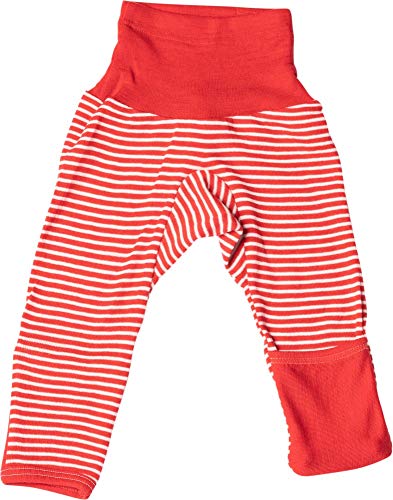 Cosilana Baby Hose lang- mit Kratzschutz am Bein 86/92 Safran-Orange Geringelt 129 im Sale