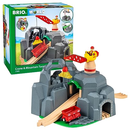 BRIO World 33889 Große Goldmine mit Sound-Tunnel - Zubehör Holzeisenbahn - Kleinkinderspielzeug empfohlen für Kinder ab 3 Jahren