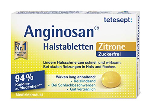 tetesept Anginosan Halstabletten Kirsche - zuckerfrei – Halsschmerztabletten gegen akute Reizungen in Hals & Rachen – 1 x 20 Stück im Sale