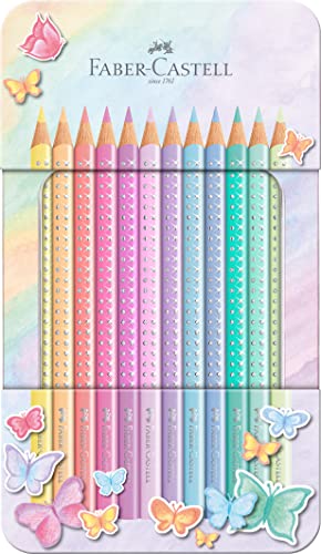 Faber-Castell 201910 - Buntstifte Sparkle Pastell, 12er Metalletui