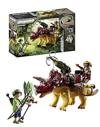 PLAYMOBIL Dino Rise 71262 Triceratops, Dinosaurier mit Abnehmbarer Rüstung und großer beweglicher Kanone, Spielzeug für Kinder ab 5 Jahren im Sale