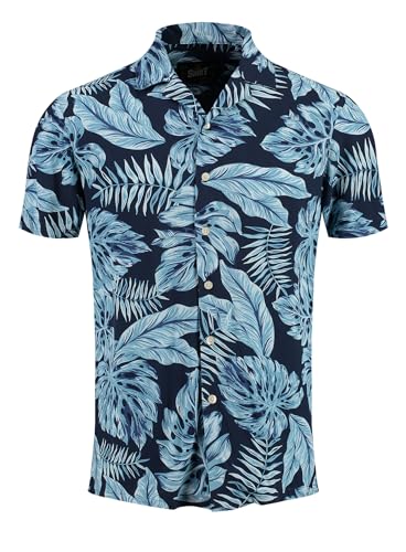 KEY LARGO Herren Belize 1/2 Patterned Hemd, Blau, im Sale