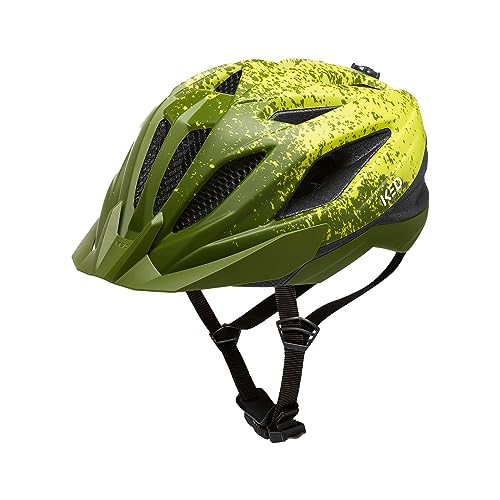 KED Unisex Jugend Street Jr. Pro Fahrradhelm, Forest Green Yellow Green, S (49-55cm)