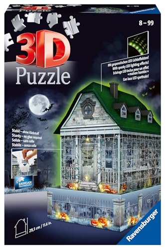 Ravensburger 3D Puzzle Gruselhaus bei Nacht 11254 - 257 Teile - für Halloween Fans ab 8 Jahren