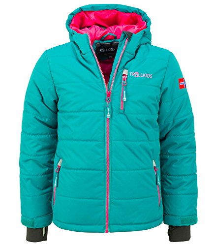 Trollkids Skijacke Hemsedal Snow smaragd/pink 2 Jahre (92 cm) im Sale