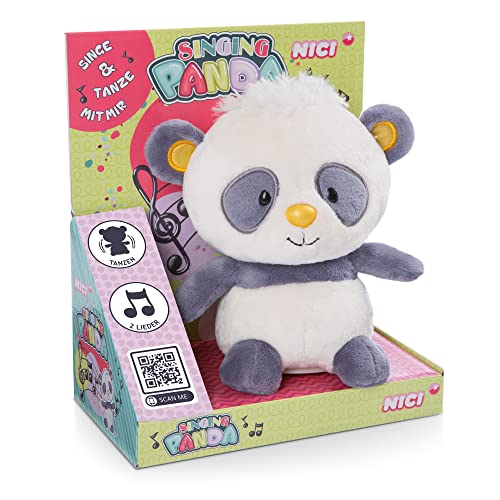 NICI Kuscheltier Singing Panda 20cm I Plüschtier mit Sing & Tanzfunktion mit 2 Songs a 30 Sekunden inkl. Batterien I Spielzeug zum singen & tanzen – 48417