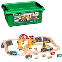 Thumbnail for BRIO World 33097 Frachten Set Deluxe - Schienenset mit batteriebetriebener Frachtlok und Eisenbahn Zubehör - Kleinkindspielzeug empfohlen ab 3 Jahren im Sale