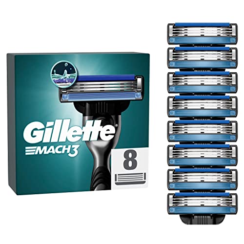 Gillette Mach3 Rasierklingen für Rasierer, 8 Ersatzklingen für Nassrasierer Herren mit 3-fach Klinge