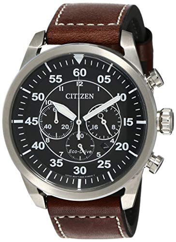 Citizen Herren Chronograph Quarz Uhr mit Leder Armband CA4210-16E im Sale