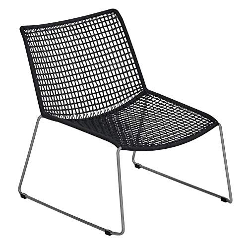 Weishäupl Slope Garten Loungesessel, schwarz Bespannung Kordelgeflecht BxTxH 65x78x74cm Gestell Edelstahl