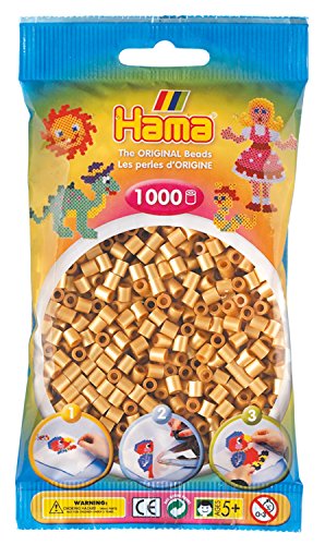 Hama Perlen 207-61 - Bügelperlen im Beutel, ca. 1000 Stück, gold im Sale